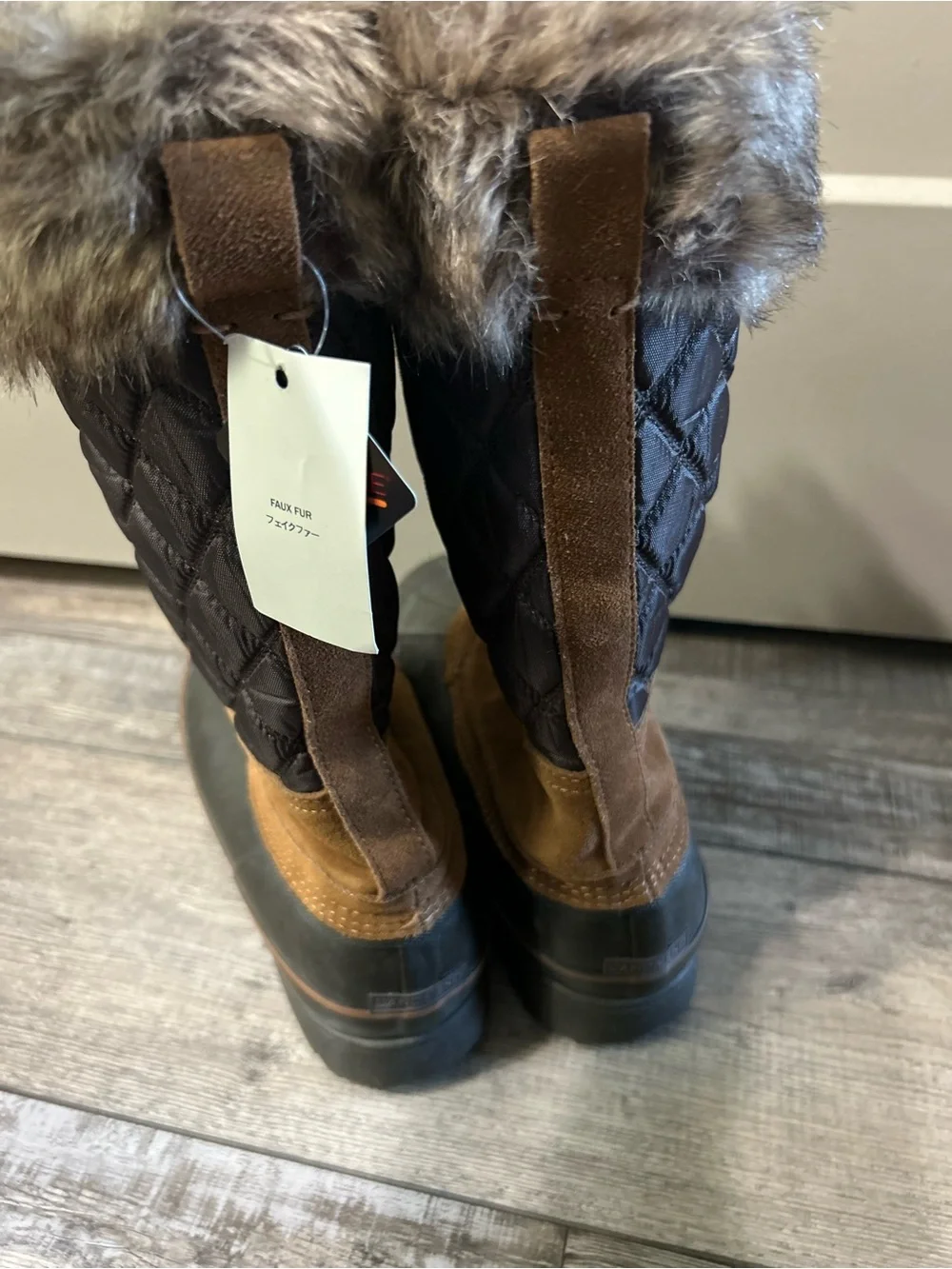 Lands End Squall Winter Boots Faux-Fur Trim Waterproof quilted toggle